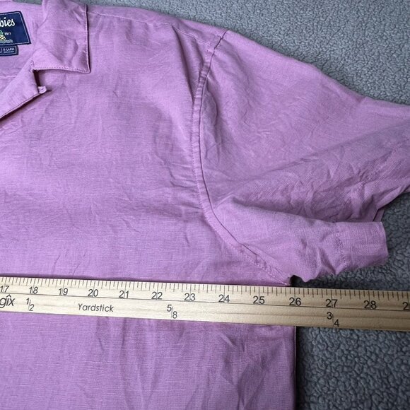 Chubbies Shirt Mens Extra Large Linen Blend Loop Collar Lavender Beach Camp XL - Picture 7 of 10